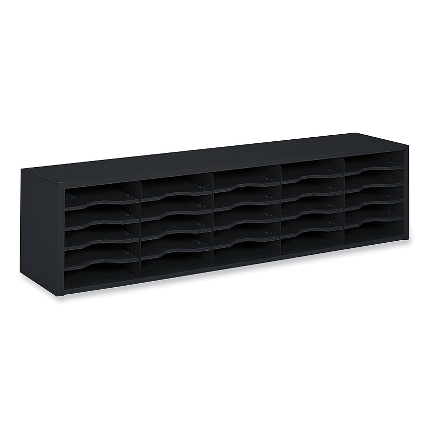 Safco E-Z Sort Sorter Module, 20 Compartments, 57.5 x 13 x 14.25, Black (7751BL)