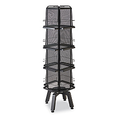 Safco Onyx Mesh Rotating Magazine Display, 16 Compartments, 18.27w x 18.27d x 58.55h, Black (5580BL)