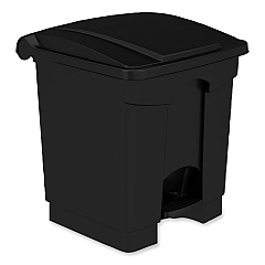 Safco Plastic Step-On Receptacle, 20 gal, Metal, Black (9924BL)