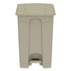 Safco Plastic Step-On Receptacle, 12 gal, Plastic, Tan (9925TN)