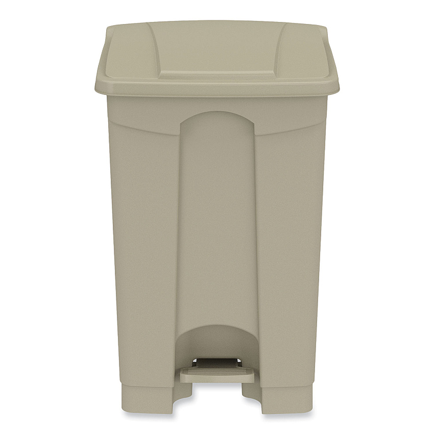 Safco Plastic Step-On Receptacle, 12 gal, Plastic, Tan (9925TN)