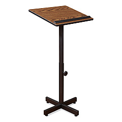 Oklahoma Sound Portable Presentation Lectern Stand, 20 x 18.25 x 44, Medium Oak (70MO)