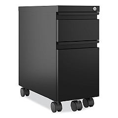 Zip Mobile Pedestal File, 2-drawer: Box/file, Legal/letter, Black, 10 X 19.88 X 21.75