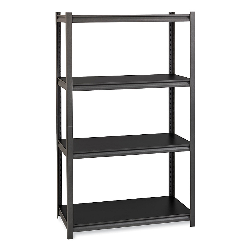 Hirsh Industries Iron Horse 3200 Rivet Shelving, Four-Shelf, 36w x 18d x 60h, Gray (20995)