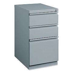 Hirsh Industries Full-Width Pull 20 Deep Mobile Pedestal File, 3-Drawer: Box/Box/File, Letter, Platinum, 15 x 19.88 x 27.75 (21856)