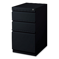 Hirsh Industries Full-Width Pull 20 Deep Mobile Pedestal File, 3-Drawer: Box/Box/File, Letter, Black, 15 x 19.88 x 27.75 (18575)