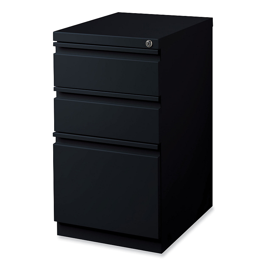 Hirsh Industries Full-Width Pull 20 Deep Mobile Pedestal File, 3-Drawer: Box/Box/File, Letter, Black, 15 x 19.88 x 27.75 (18575)