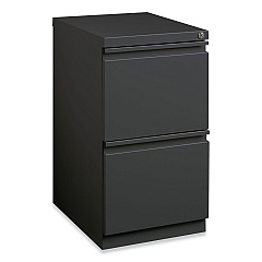 Hirsh Industries Full-Width Pull 20 Deep Mobile Pedestal File, 2-Drawer: File/File, Letter, Charcoal, 15 x 19.88 x 27.75 (19328)