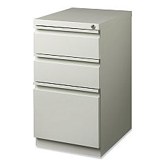 Hirsh Industries Full-Width Pull 20 Deep Mobile Pedestal File, 3-Drawer: Box/Box/File, Letter, Light Gray, 15 x 19.88 x 27.75 (18576)