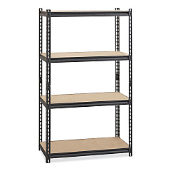 Hirsh Industries Iron Horse 2300 Rivet Shelving, Four-Shelf, 36w x 18d x 60h, Black (20991)