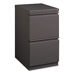 Hirsh Industries Full-Width Pull 20 Deep Mobile Pedestal File, 2-Drawer: File/File, Letter, Medium Tone, 15 x 19.88 x 27.75 (19358)