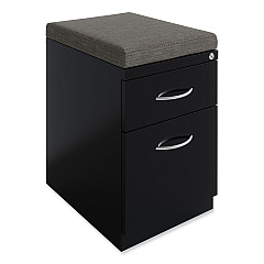 Hirsh Industries Arch Pull 20 Deep Mobile Pedestal File, 2-Drawer: Box/File, Letter, Black, 15 x 19.88 x 23.75 (22752)