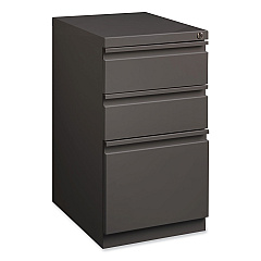 Hirsh Industries Full-Width Pull 20 Deep Mobile Pedestal File, 3-Drawer: Box/Box/File, Letter, Medium Tone, 15x19.88x27.75 (19354)