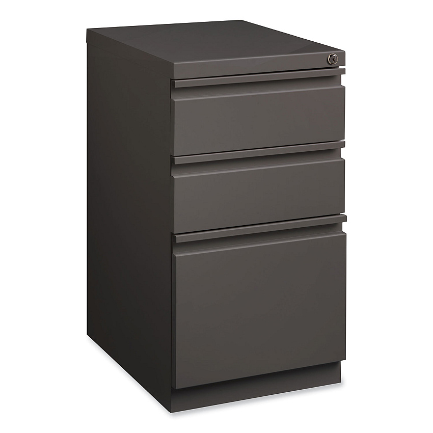 Hirsh Industries Full-Width Pull 20 Deep Mobile Pedestal File, 3-Drawer: Box/Box/File, Letter, Medium Tone, 15x19.88x27.75 (19354)
