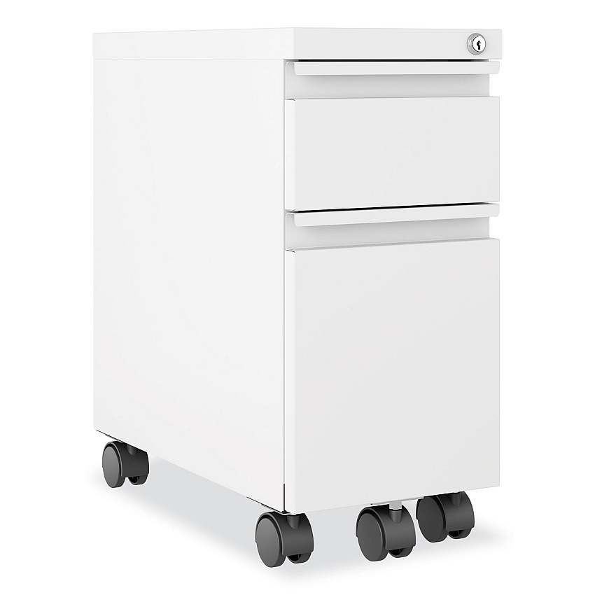 Hirsh Industries Zip Mobile Pedestal File, 2-Drawer: Box/File, Legal/Letter, White, 10 x 19.88 x 21.75 (24152)