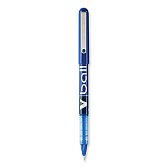 Pilot VBall Liquid Ink Roller Ball Pen, Stick, Extra-Fine 0.5 mm, Blue Ink, Blue Barrel, Dozen (35201)