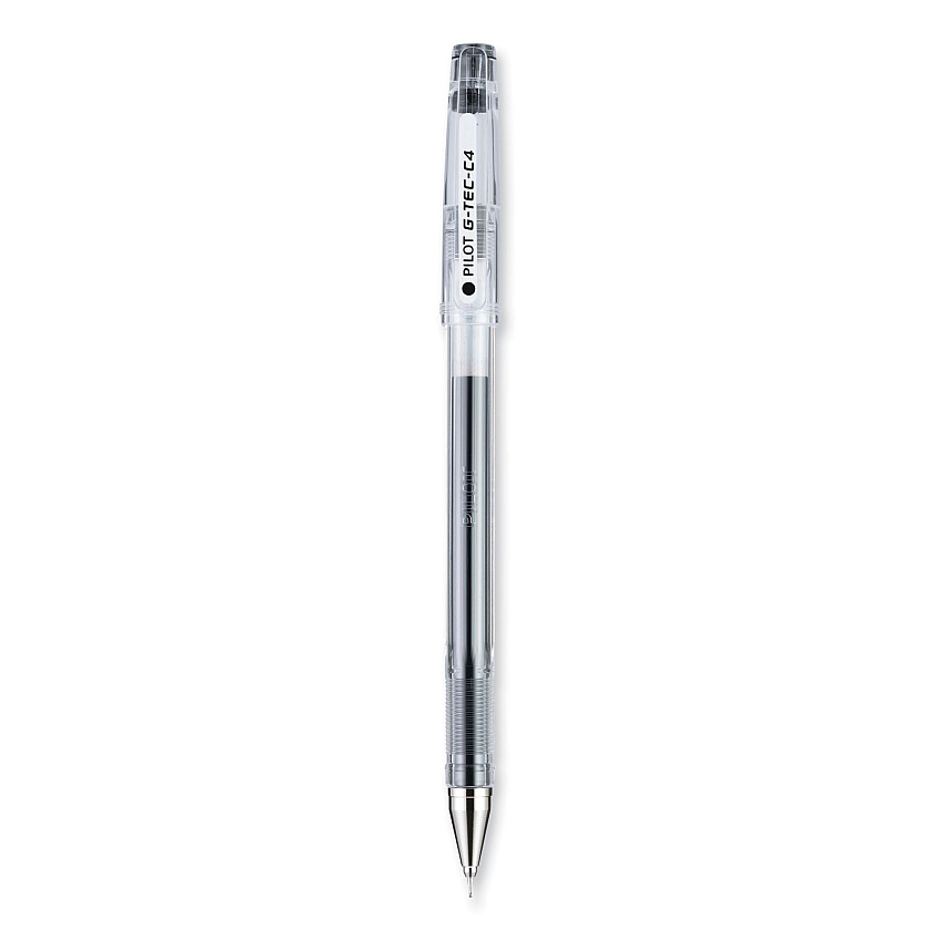 Pilot G-TEC-C Ultra Gel Pen, Stick, Extra-Fine 0.4 mm, Black Ink, Clear Barrel, Dozen (35491)