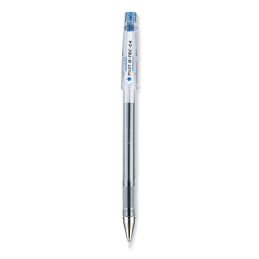 Pilot G-TEC-C Ultra Gel Pen, Stick, Extra-Fine 0.4 mm, Blue Ink, Clear Barrel, Dozen (35492)