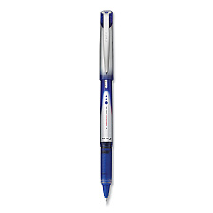 Pilot VBall Grip Liquid Ink Roller Ball Pen, Stick, Fine 0.7 mm, Blue Ink, Blue/Silver Barrel, Dozen (35571)