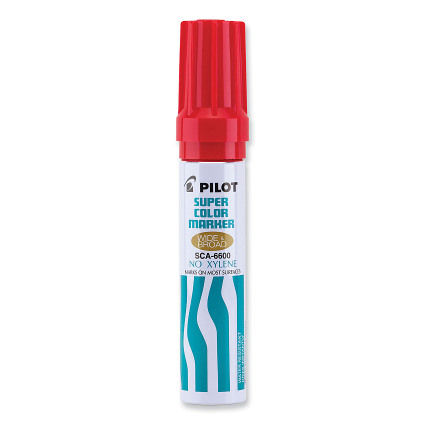 Pilot Jumbo Refillable Permanent Marker, Broad Chisel Tip, Red (45300)
