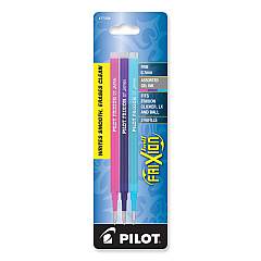 Refill for Pilot FriXion Erasable, FriXion Ball, FriXion Clicker and FriXion LX Gel Ink Pens, Fine Tip, Assorted Ink, 3/Pack (77336)