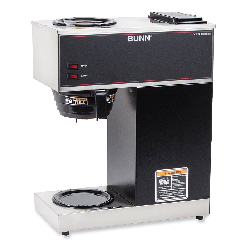BUNN VPR 12-Cup Commercial Pourover Coffee Brewer, Gray/Stainless Steel (332000015)