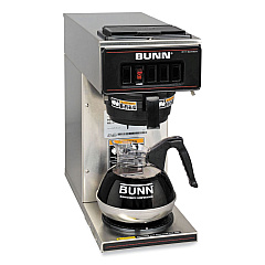 BUNN VP17-1 12-Cup Commercial Pourover Coffee Brewer, Stainless Steel/Black (133000001)