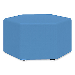 Safco Learn 30" Hexagon Vinyl Ottoman, 30w x 30d x 18h, Blue (8124BUV)