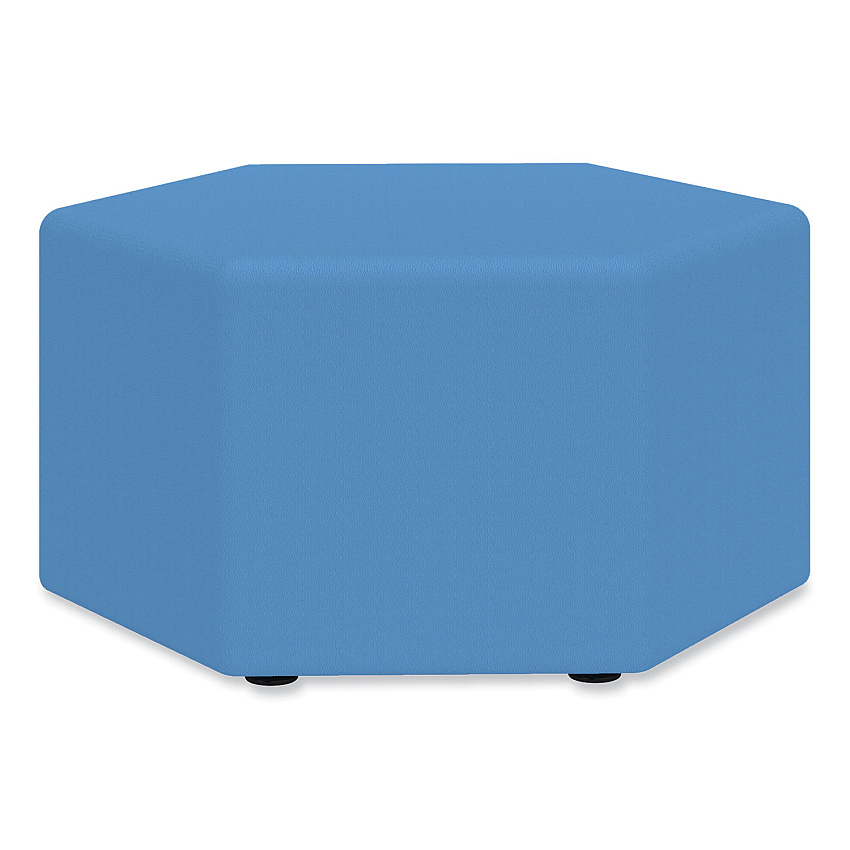 Safco Learn 30" Hexagon Vinyl Ottoman, 30w x 30d x 18h, Blue (8124BUV)