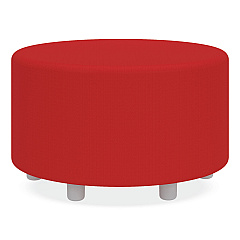 Safco Learn 30" Cylinder Vinyl Ottoman, 30w x 30d x 18h, Red (8123RV)