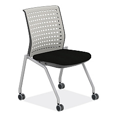 Safco Thesis Training Chair with Static Back, Supports Up to 250 lb, 18" Seat Height, Black Seat, Gray Back, Gray Base, 2/Carton (KTS2SGBLK)