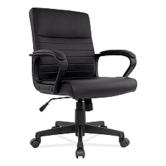 Alera Breich Series Manager Chair, Supports Up to 275 lbs, 16.73" to 20.39" Seat Height, Black Seat/Back, Black Base (ALEBC42B19)