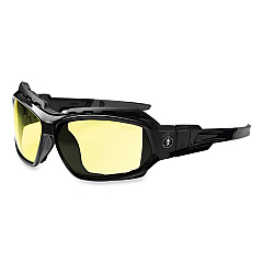 ergodyne Skullerz Loki Safety Glasses/Goggles, Black Nylon Impact Frame, Yellow Polycarbonate Lens (56050)