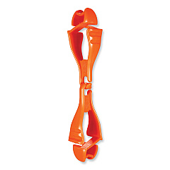 ergodyne Squids 3400 Dual Clip Glove Clip Holder, 1 x 1 x 6.5, Acetal Copolymer, Orange (19118)