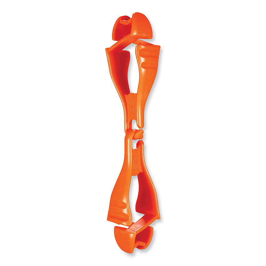 ergodyne Squids 3400 Dual Clip Glove Clip Holder, 1 x 1 x 6.5, Acetal Copolymer, Orange (19118)