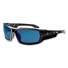 ergodyne Skullerz Odin Safety Glasses, Black Nylon Impact Frame, Blue Mirror Polycarbonate Lens (50092)