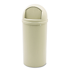 Rubbermaid Commercial Marshal Classic Container, Round, Polyethylene, 15 gal, Beige (816088BG)