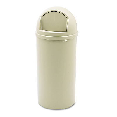 Rubbermaid Commercial Marshal Classic Container, Round, Polyethylene, 15 gal, Beige (816088BG)
