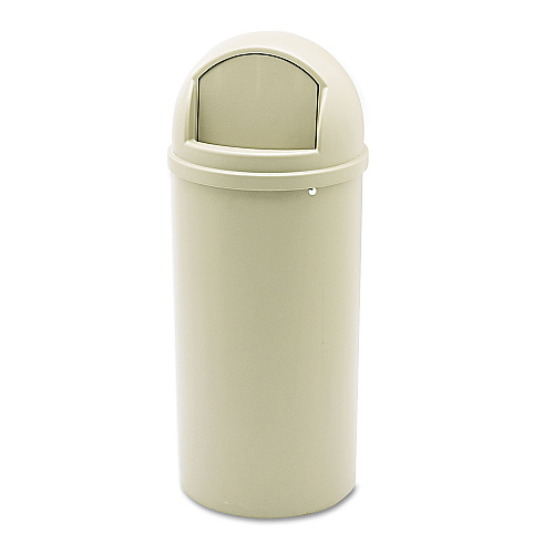 Rubbermaid Commercial Marshal Classic Container, Round, Polyethylene, 15 gal, Beige (816088BG)