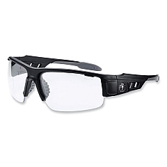 ergodyne Skullerz Dagr Safety Glasses, Matte Black Nylon Impact Frame, Anti-Fog Clear Polycarbonate Lens (52403)