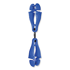 ergodyne Squids 3420 Dual Clip Swivel Glove Clip Holder, 1 x 0.6 x 5.5, Acetal Copolymer, Blue (19417)