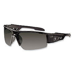 ergodyne Skullerz Dagr Safety Glasses, Black Nylon Impact Frame, Anti-Fog Smoke Polycarbonate Lens (52033)