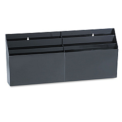 Rubbermaid Optimizers Six-Pocket Organizer, 6 Sections, Letter Size, 26.66" x 3.8" x 11.56" , Black (96060ROS)