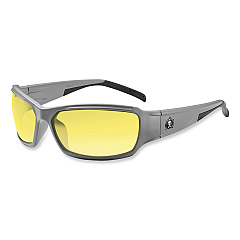 ergodyne Skullerz Thor Safety Glasses, Matte Gray Nylon Impact Frame, Yellow Polycarbonate Lens (51150)