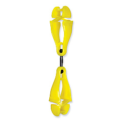 ergodyne Squids 3420 Dual Clip Swivel Glove Clip Holder, 1 x 0.6 x 5.5, Acetal Copolymer, Lime, 100/Pack (19519BULK)
