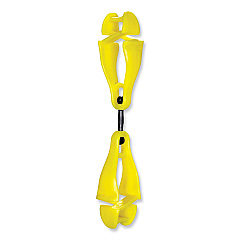 ergodyne Squids 3420 Dual Clip Swivel Glove Clip Holder, 1 x 0.6 x 5.5, Acetal Copolymer, Lime (19419)