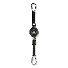 ergodyne Squids 3000 Retractable Tool Lanyard with Carabiner Anchor, 1 lb Working Capacity, 48" Long, Black (19300)