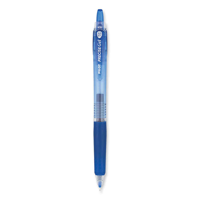 Pilot Precise Gel BeGreen Gel Pen, Retractable, Fine 0.7 mm, Blue Ink, Blue Barrel, Dozen (15002)