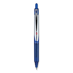 Pilot VBall RT Liquid Ink Roller Ball Pen, Retractable, Fine 0.7 mm, Blue Ink, Blue/White Barrel (26207)