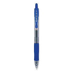 Pilot G2 Premium Gel Pen, Retractable, Fine 0.7 mm, Blue Ink, Smoke Barrel, 2/Pack (31032)